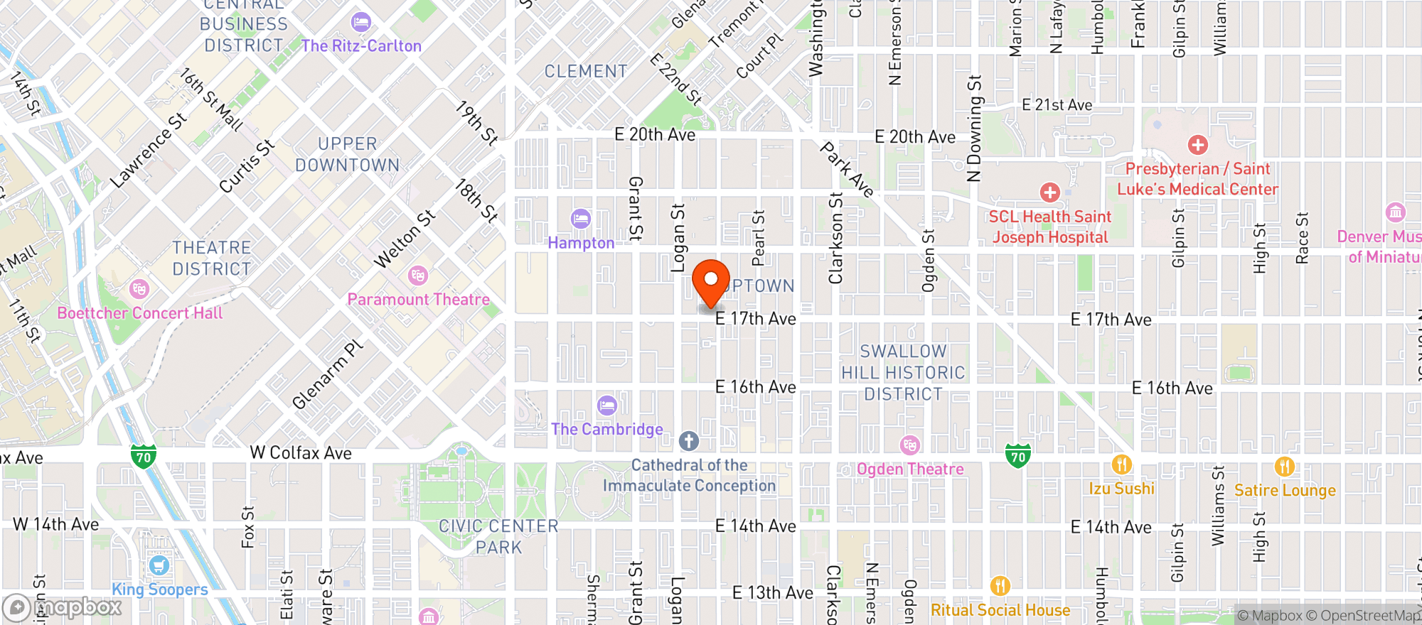 Map showing Park & Co