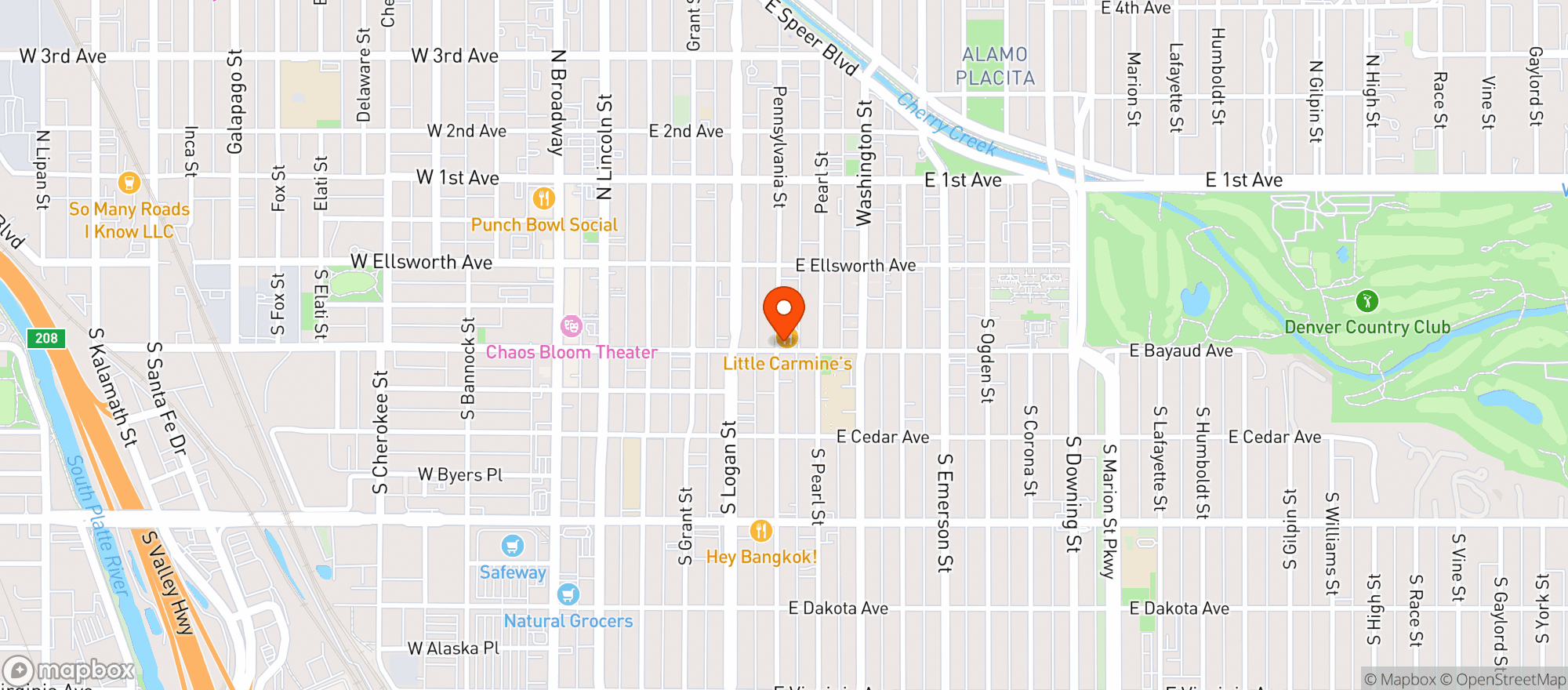 Map showing Spot Bar & Grill