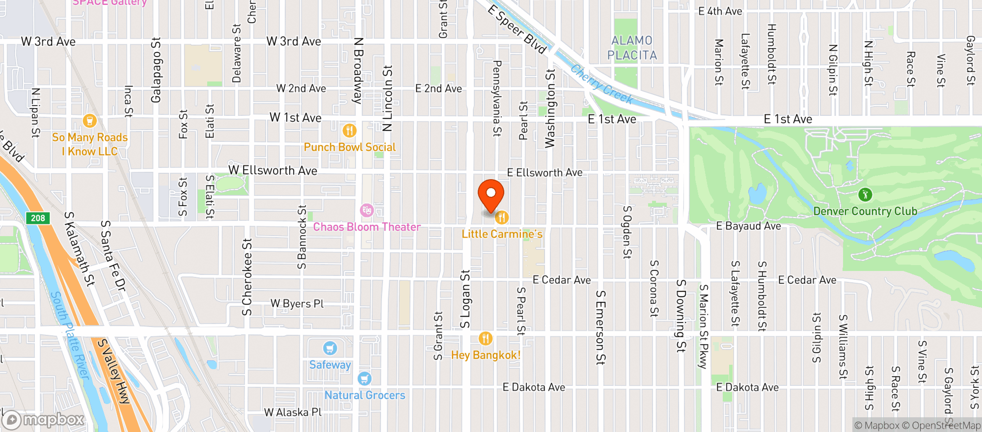 Map showing Johnny Bechamel's