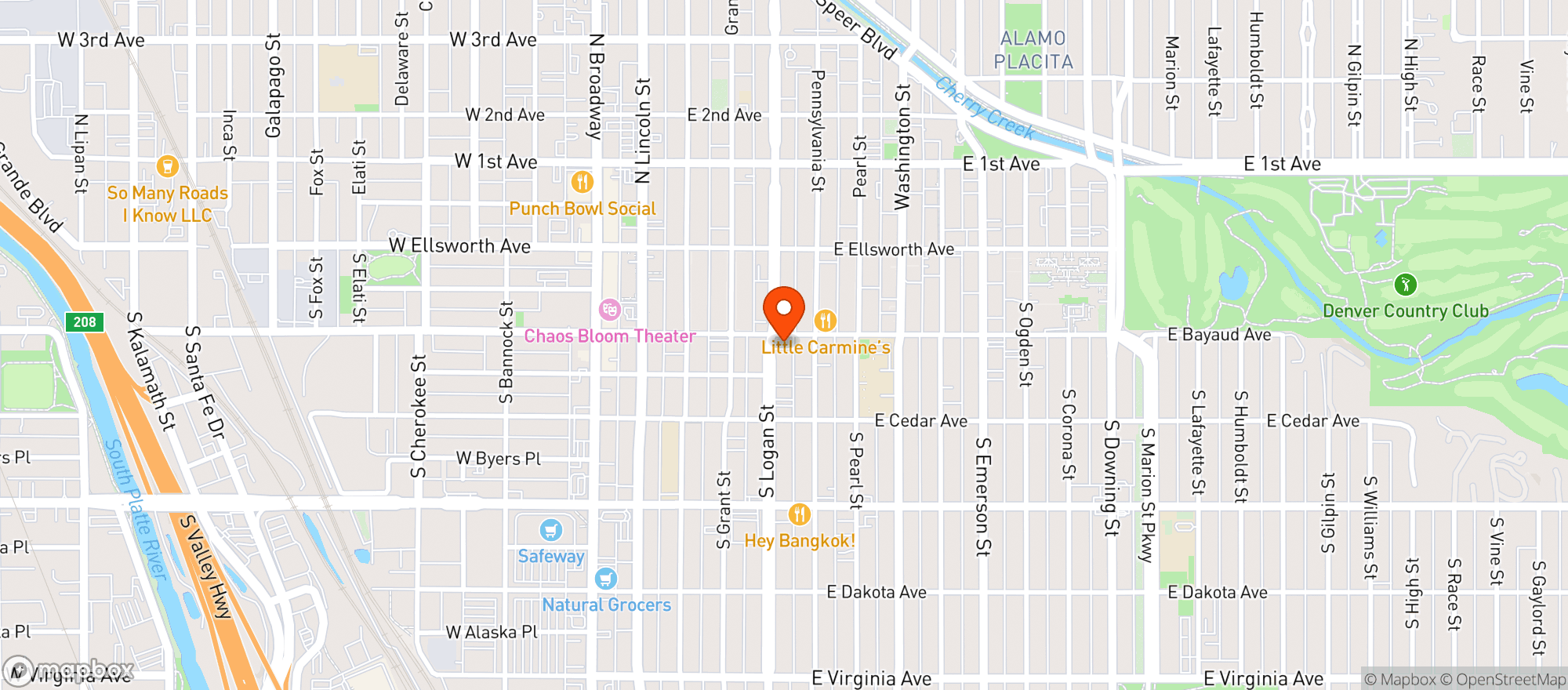 Map showing Logan Liquors