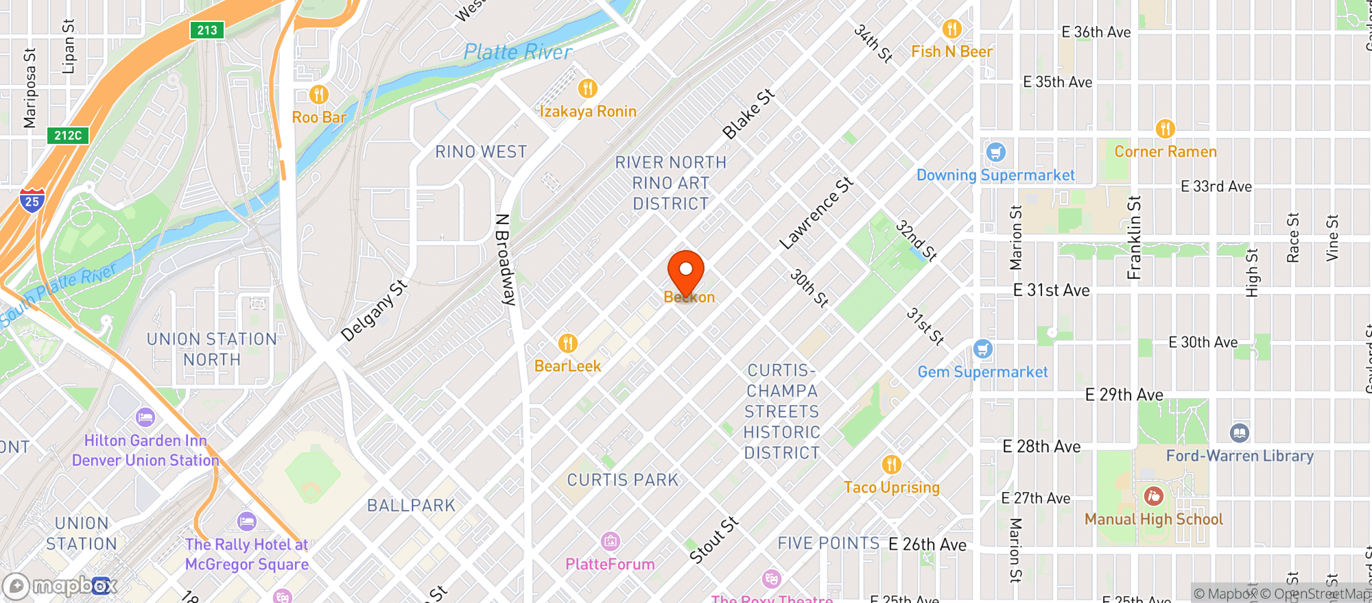 Map showing Our Mutual Friend Brewing Company
