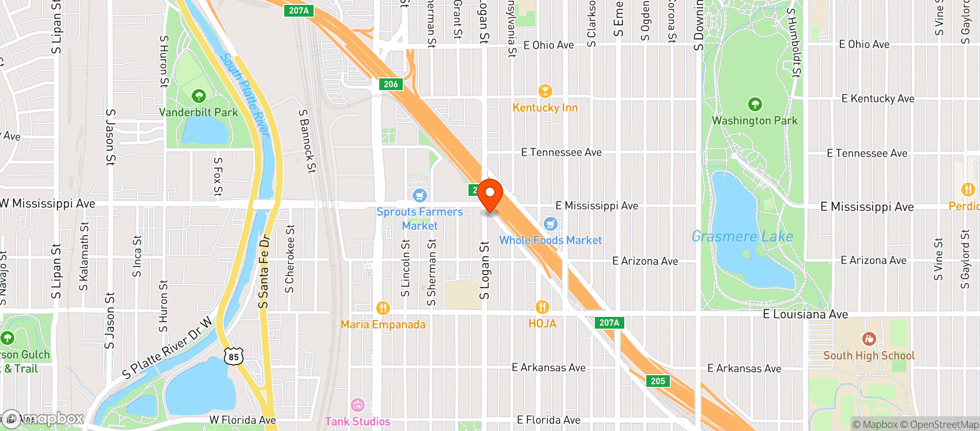 Map showing Campus Liquors