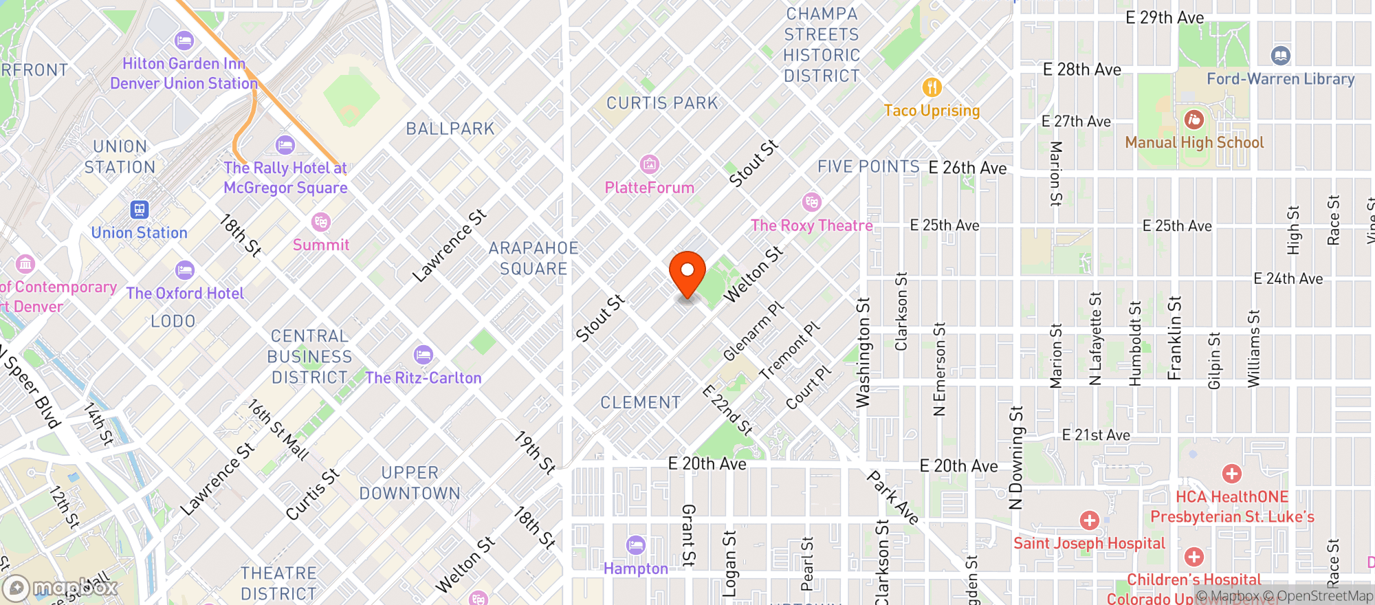 Map showing California St Liquors