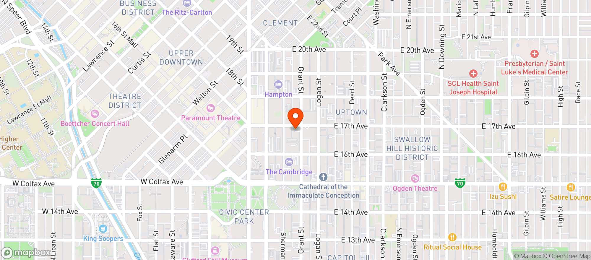 Map showing Urban Cowboy