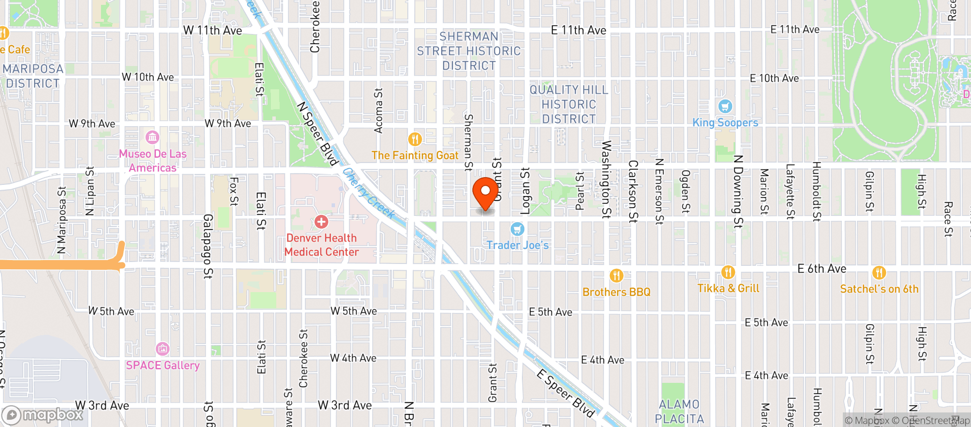 Map showing Lous Food Bar