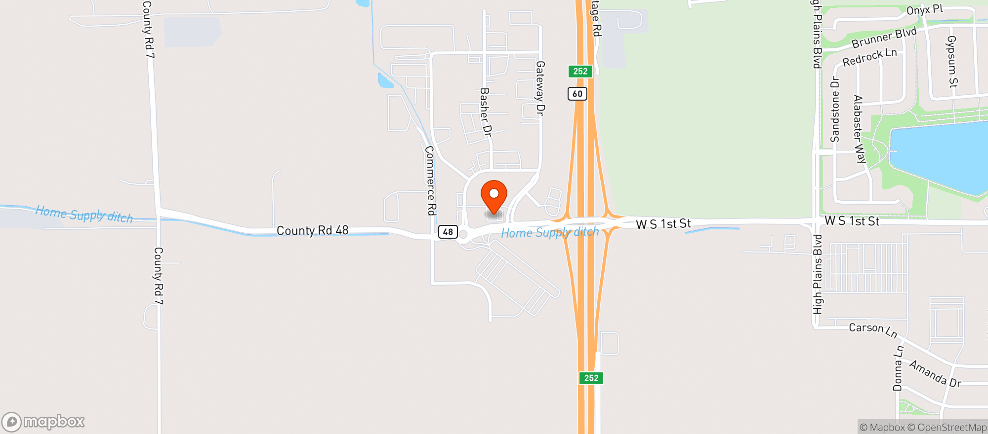 Map showing Red Barn Liquors
