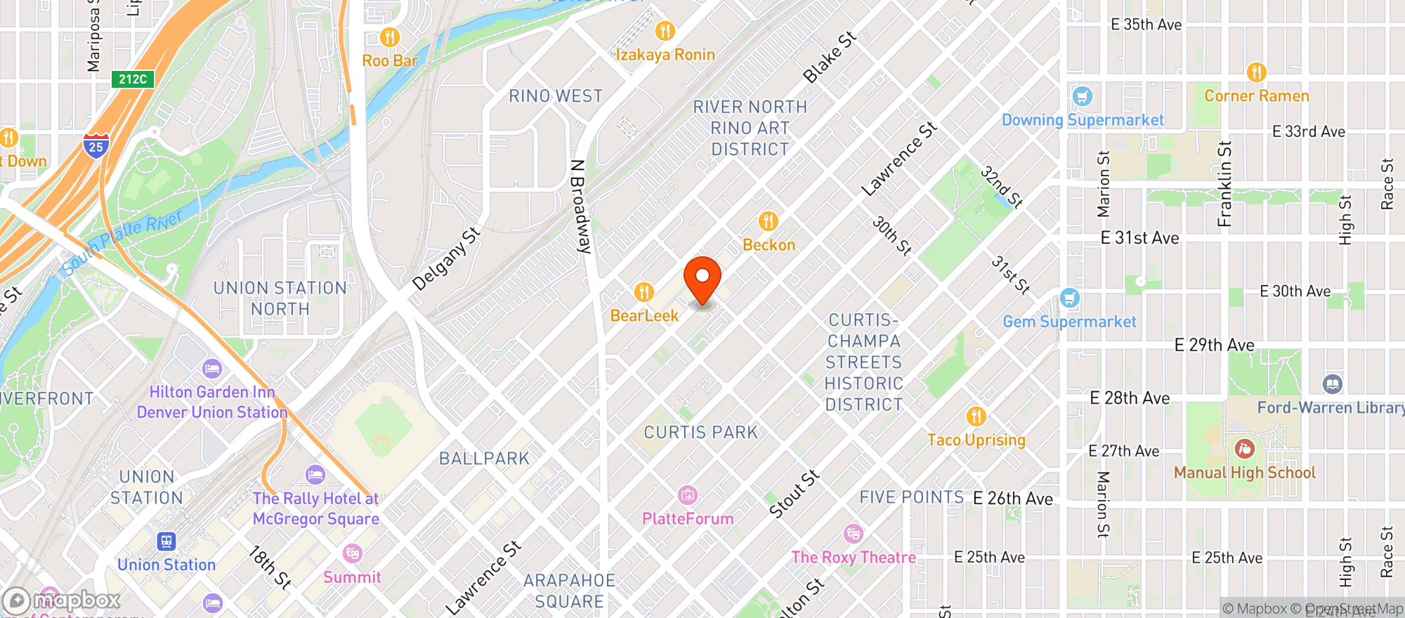 Map showing Joe's Liquor Store