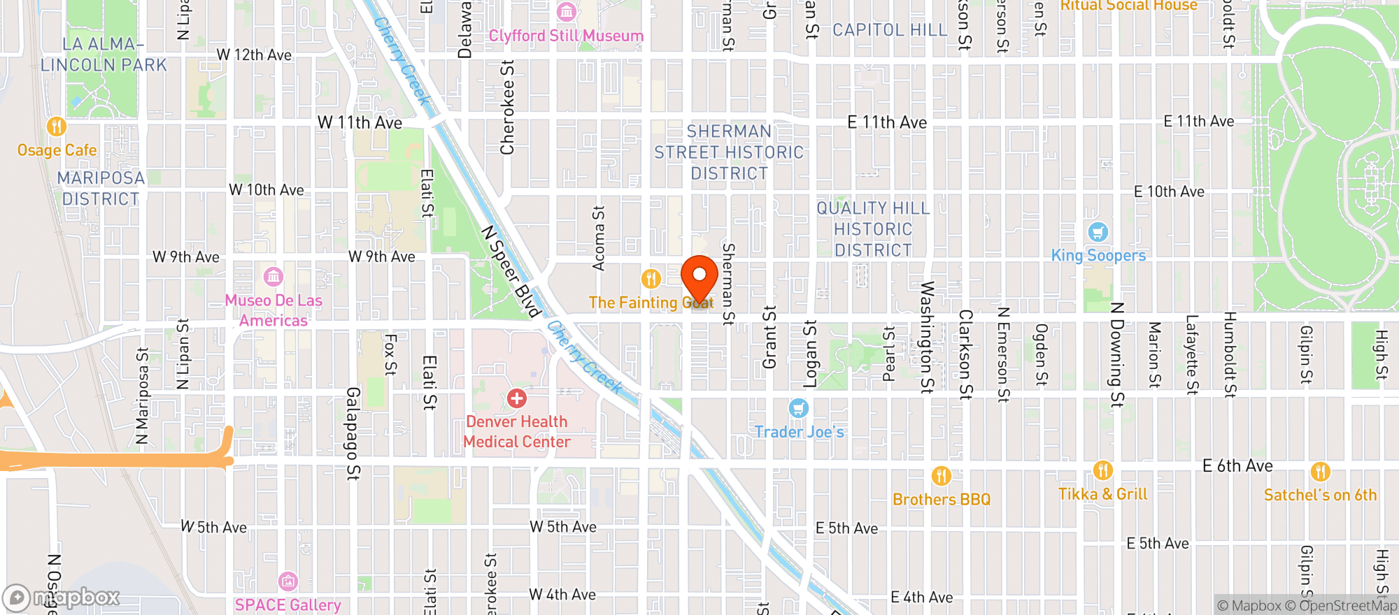 Map showing LOWDOWN BREWERY