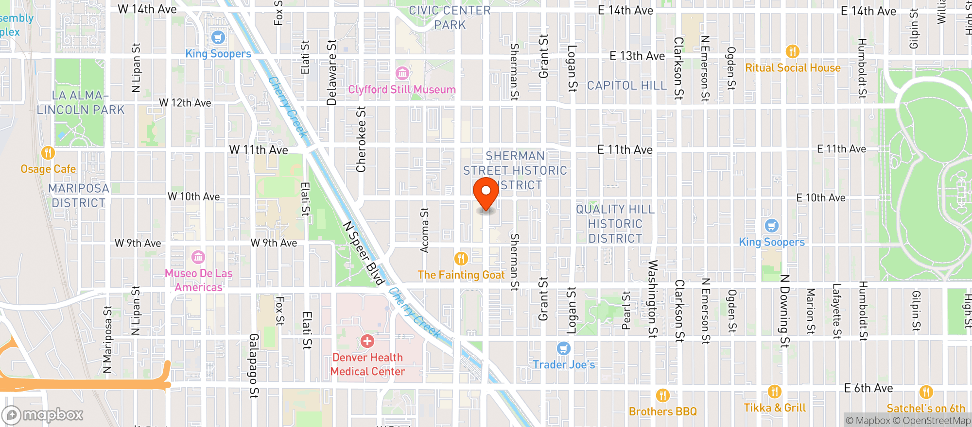 Map showing Shift Cannabis - Denver