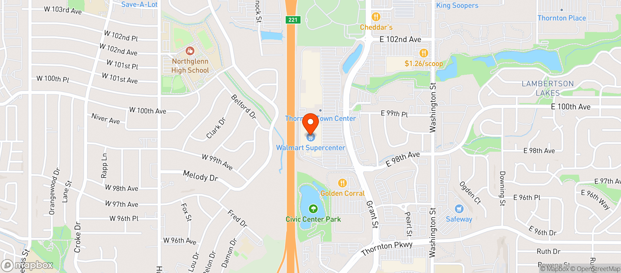Map showing Walmart 1231