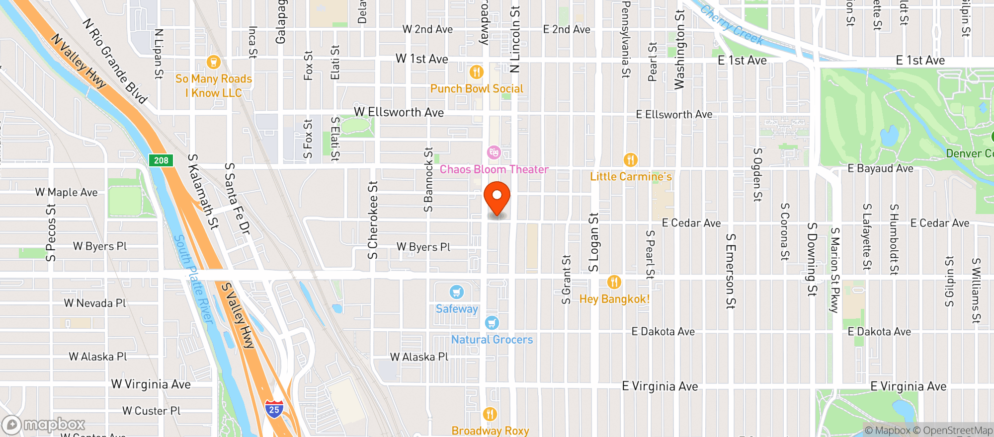 Map showing Brooklyn's Finest Pizza - SOBO