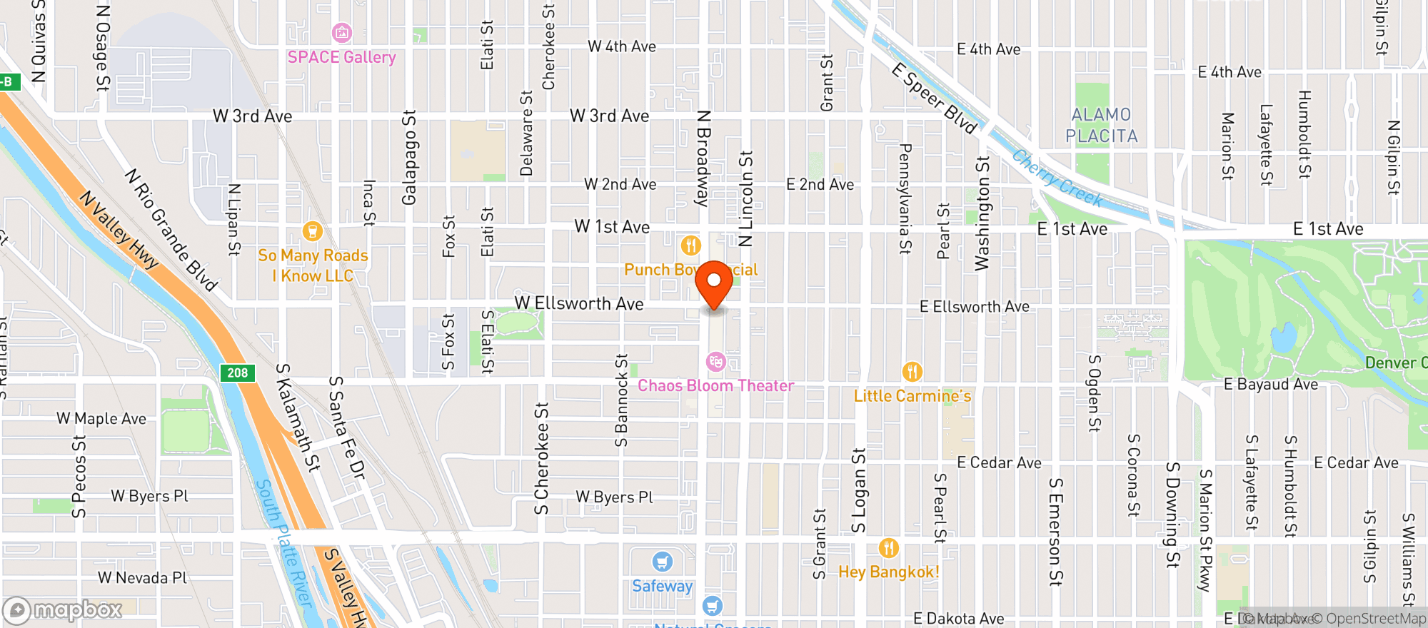 Map showing Players Pub