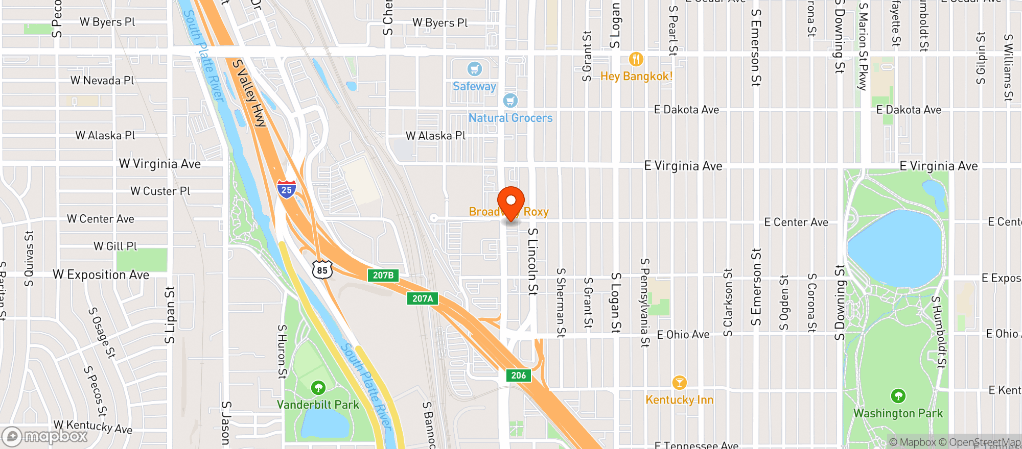 Map showing The Center - Rec