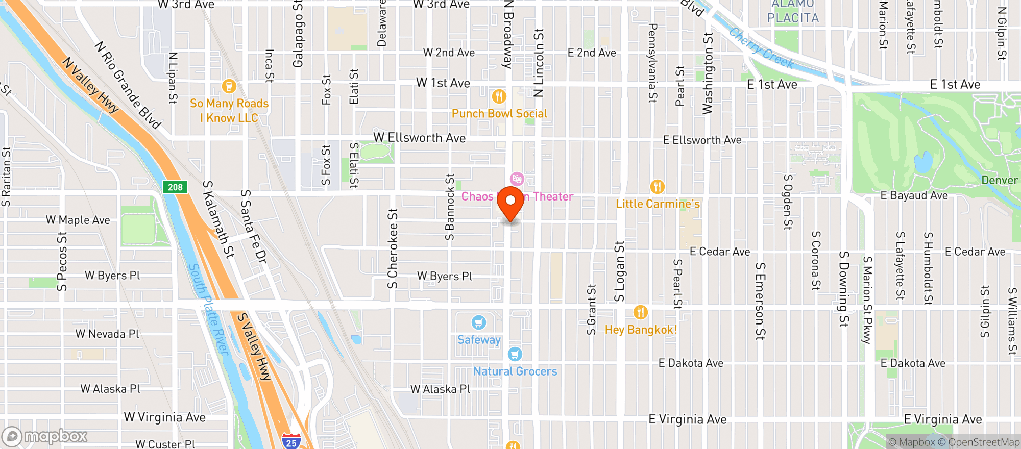 Map showing The Skylark Lounge