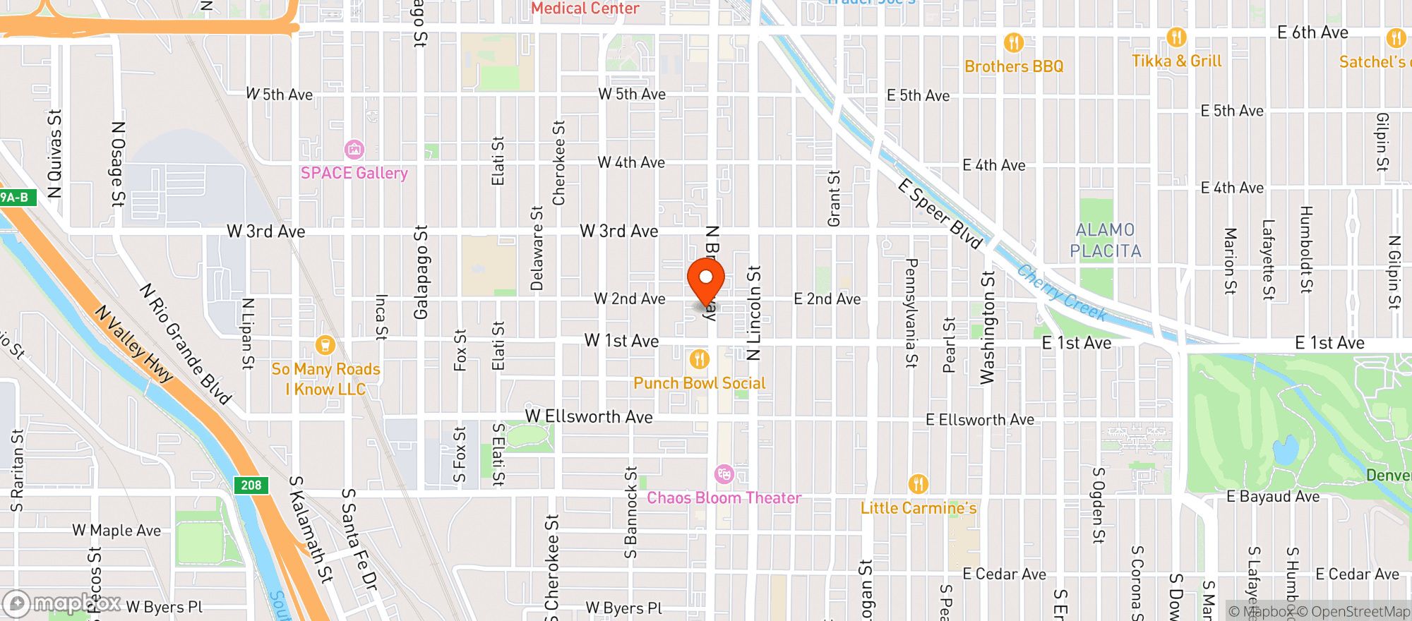 Map showing New First Ave Liquors