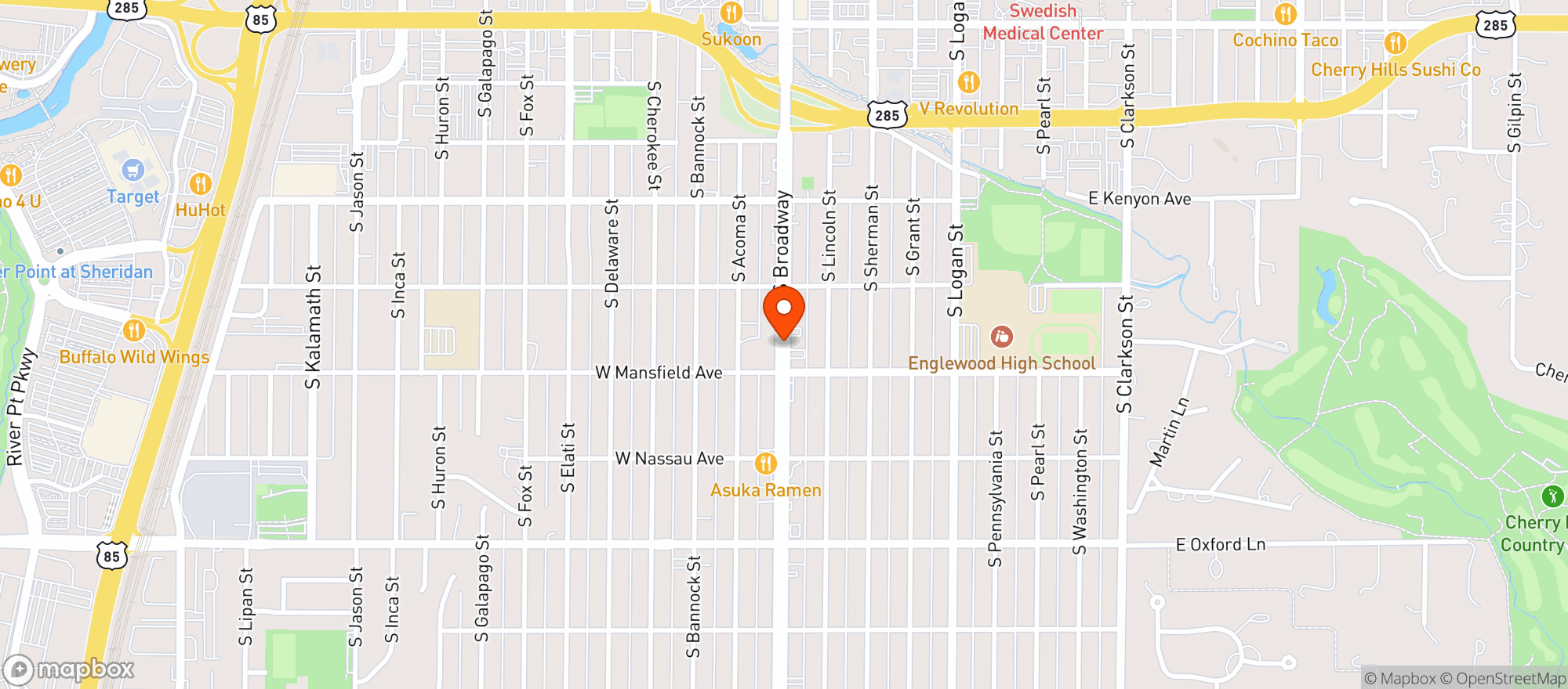 Map showing Chula Broadway Cocina Mexicana