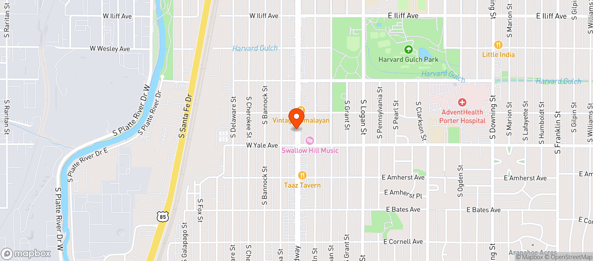 Map showing El Tejado Mexican Restaurant