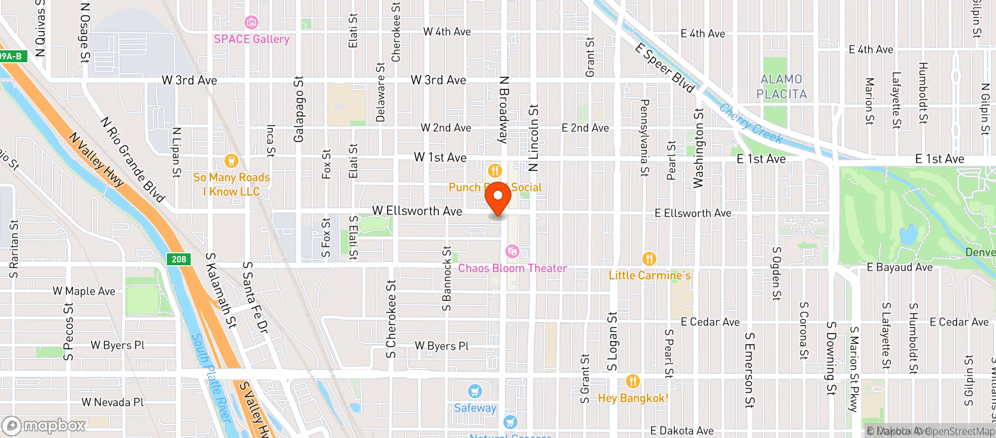 Map showing Hi Dive