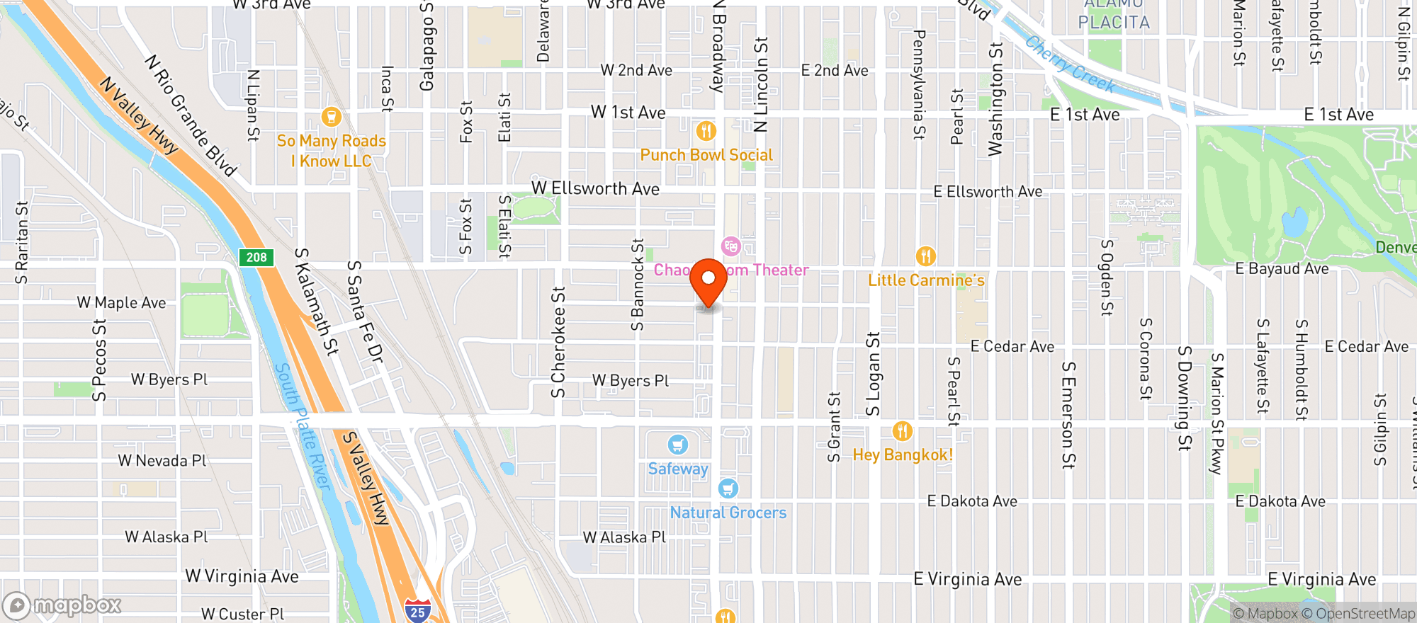Map showing Atomic Cowboys