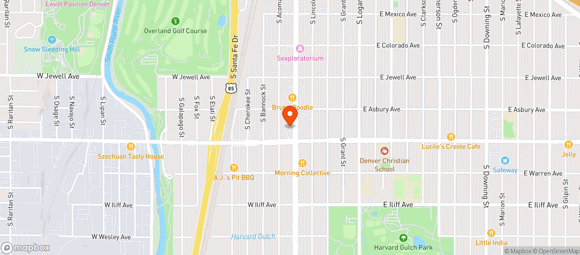 Map showing Cookies Denver