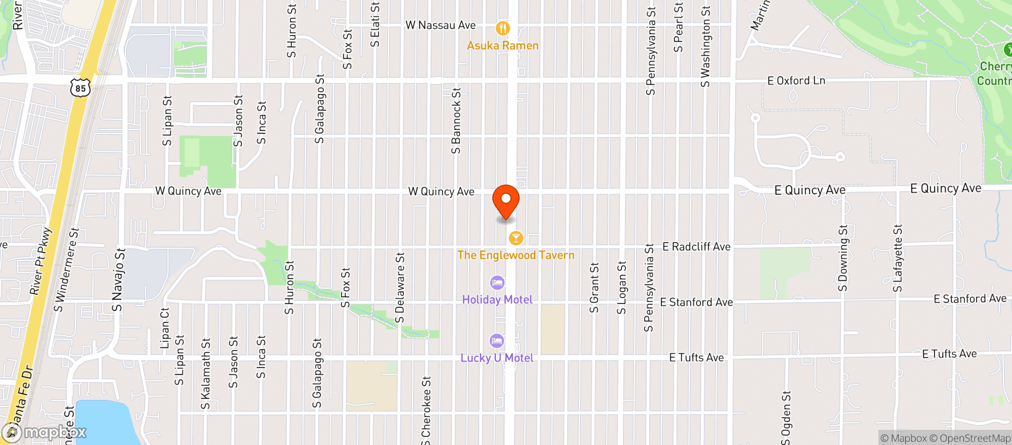 Map showing Western Sky Bar & Taproom