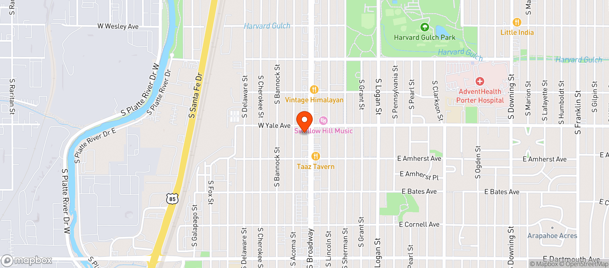 Map showing Englewood Wine & Spirits