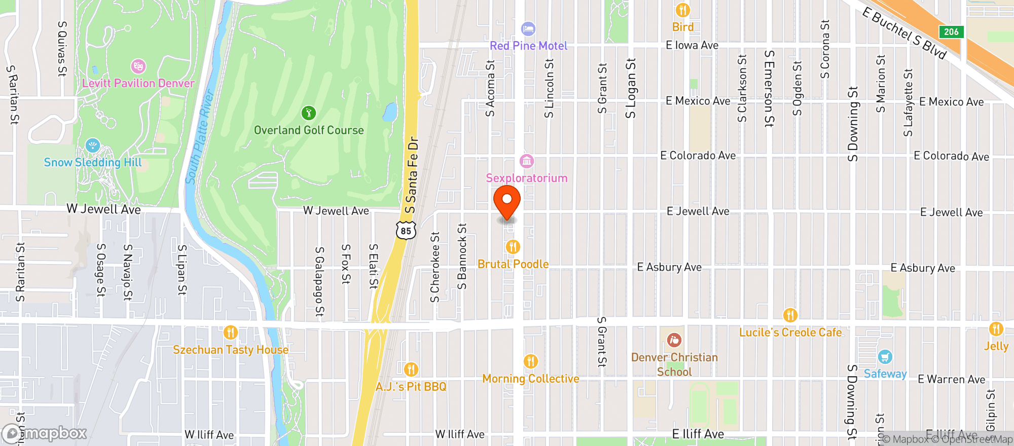 Map showing A Cut Above - Broadway