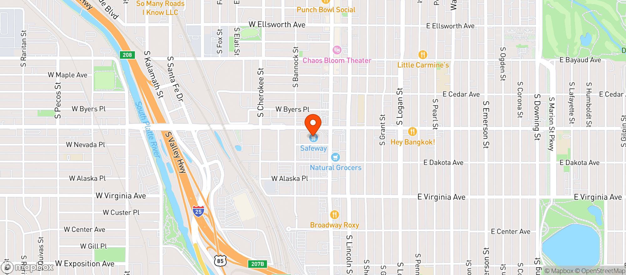 Map showing Safeway