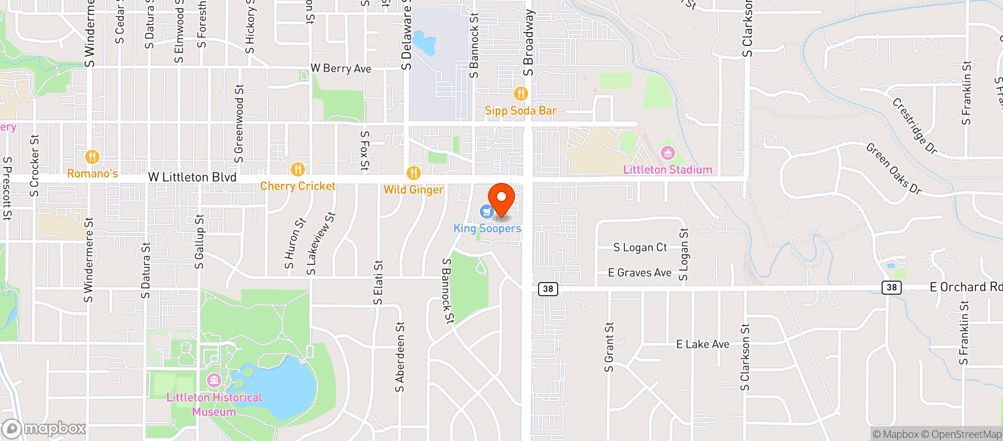 Map showing LITTLETON LIQUOR MART