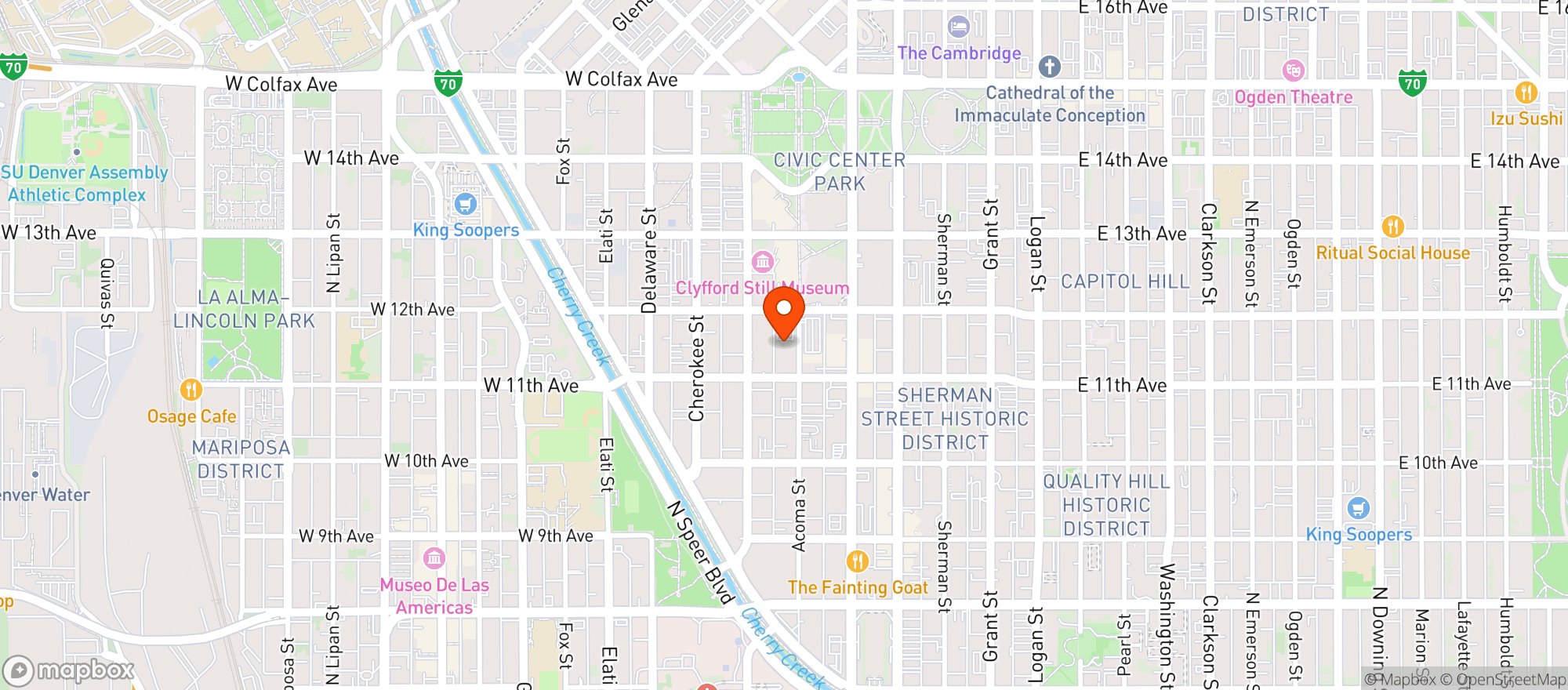 Map showing Schoolyard Beer Garden