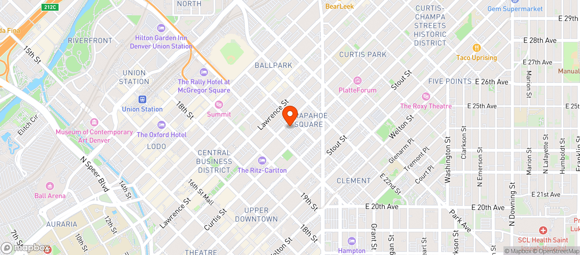 Map showing Lova Downtown