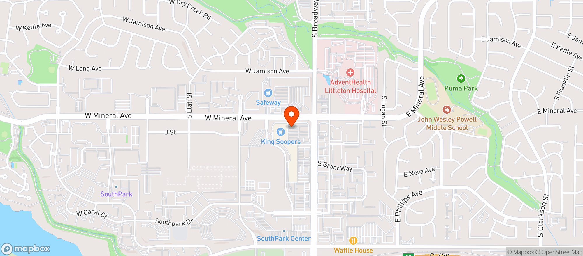Map showing Kroger King Soopers