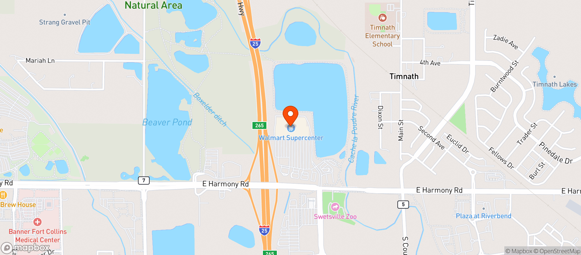 Map showing Walmart Supercenter #4599