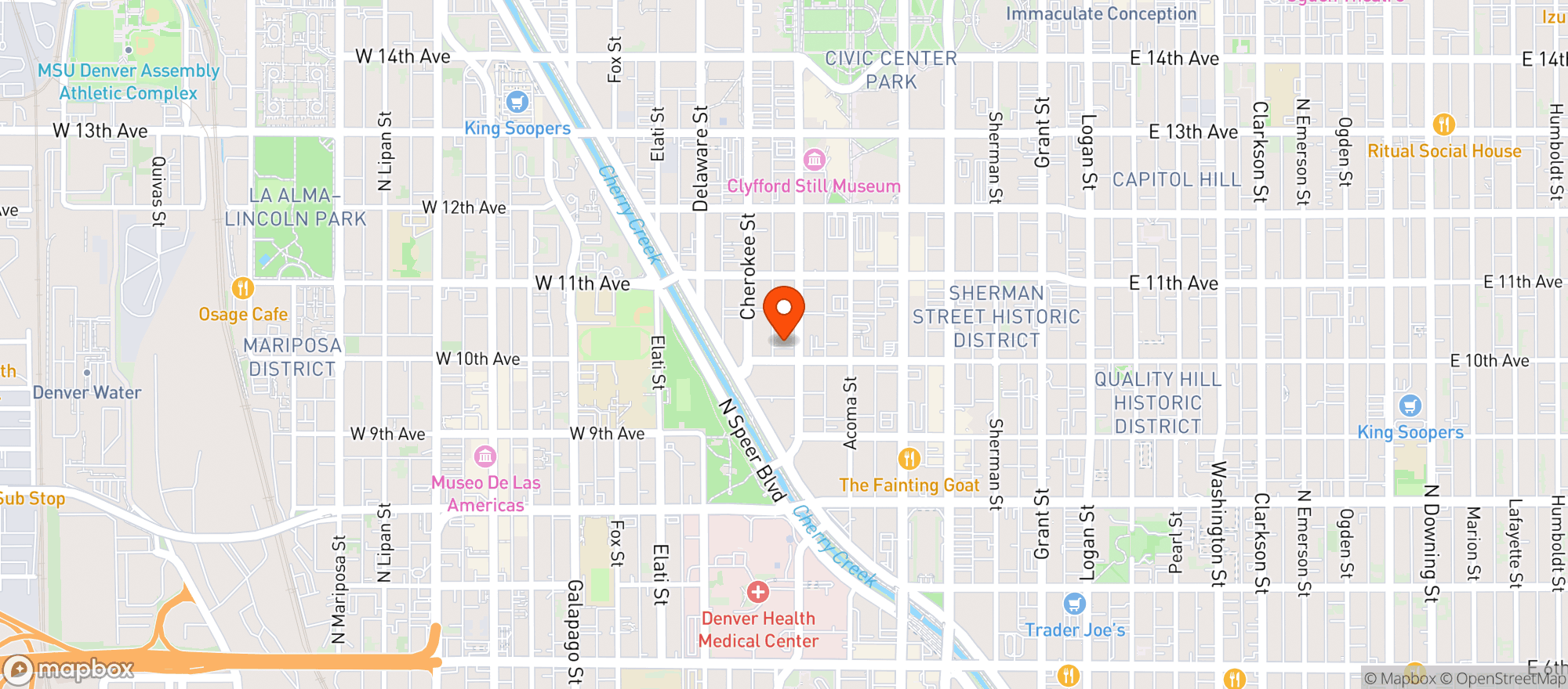 Map showing Bannock Street Garage