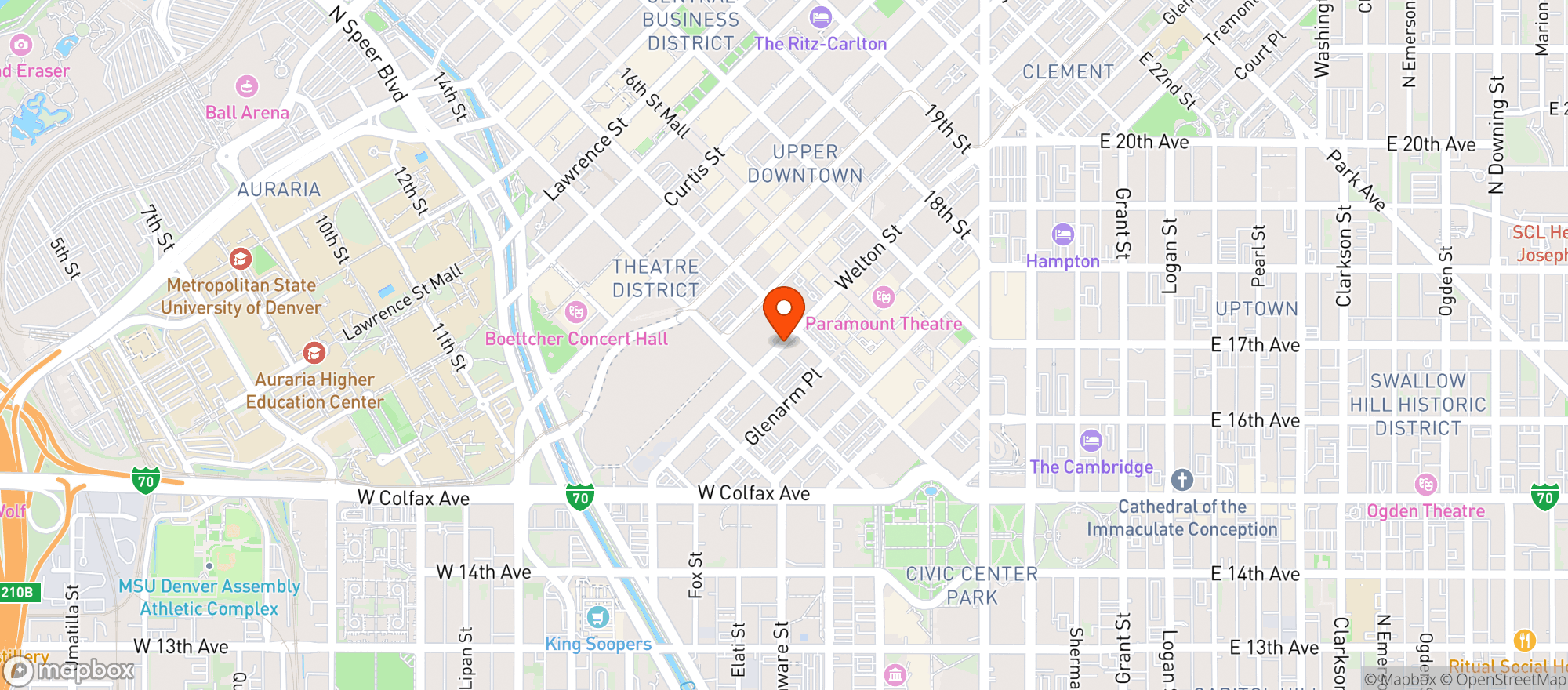 Map showing Hilton Garden Inn