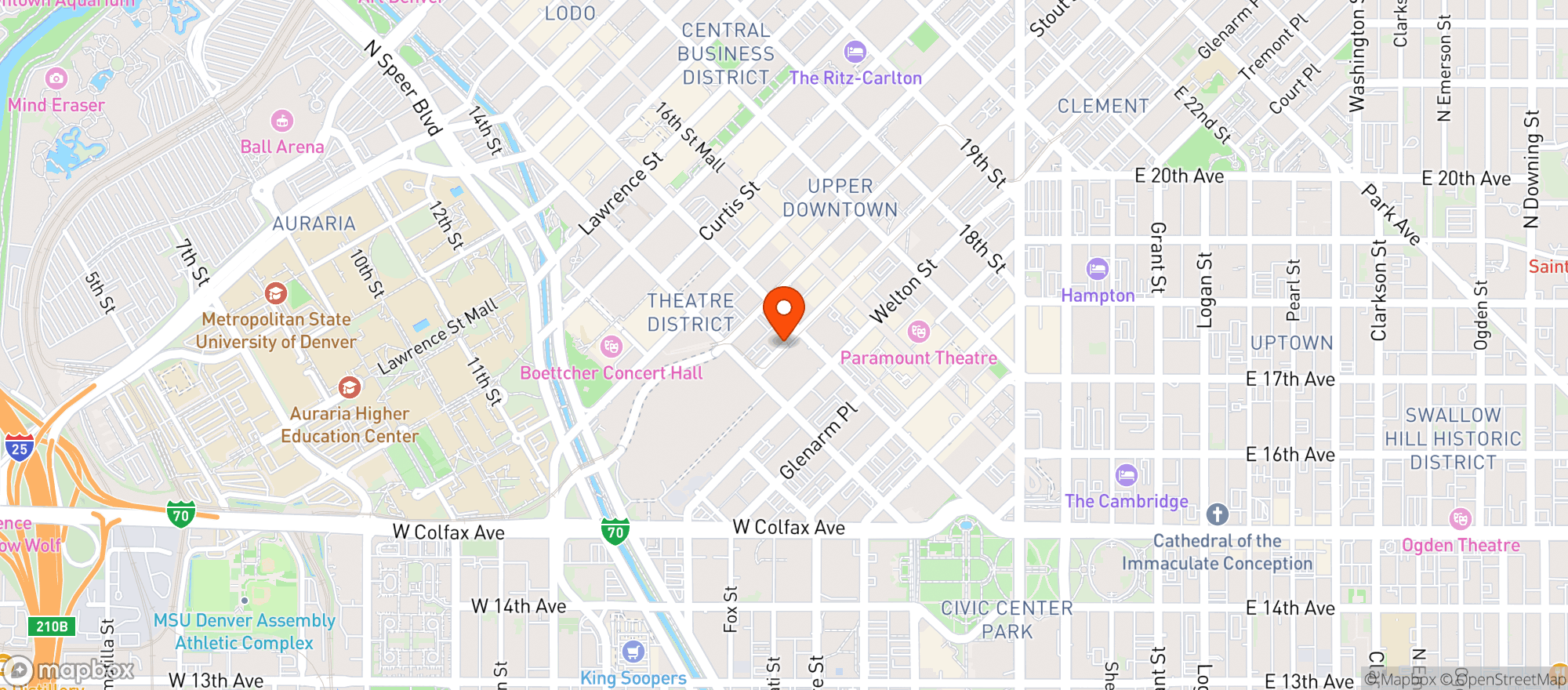 Map showing Le Meridien Hotels