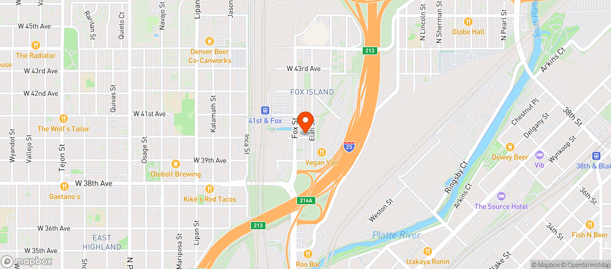 Map showing Pure Marijuana Dispensary - 40th