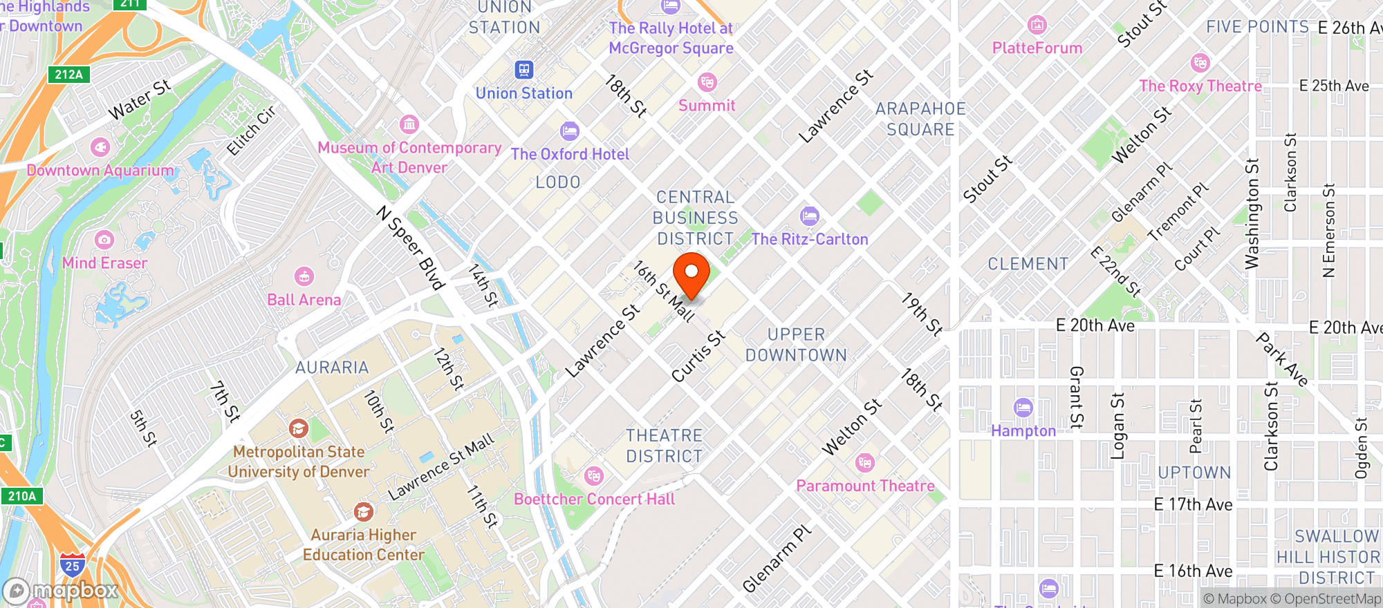 Map showing Skyline Beer Garden