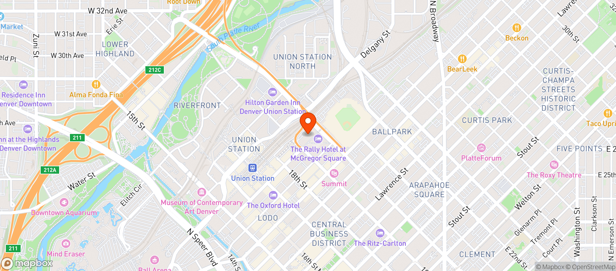 Map showing ChopHouse & Brewery - Denver