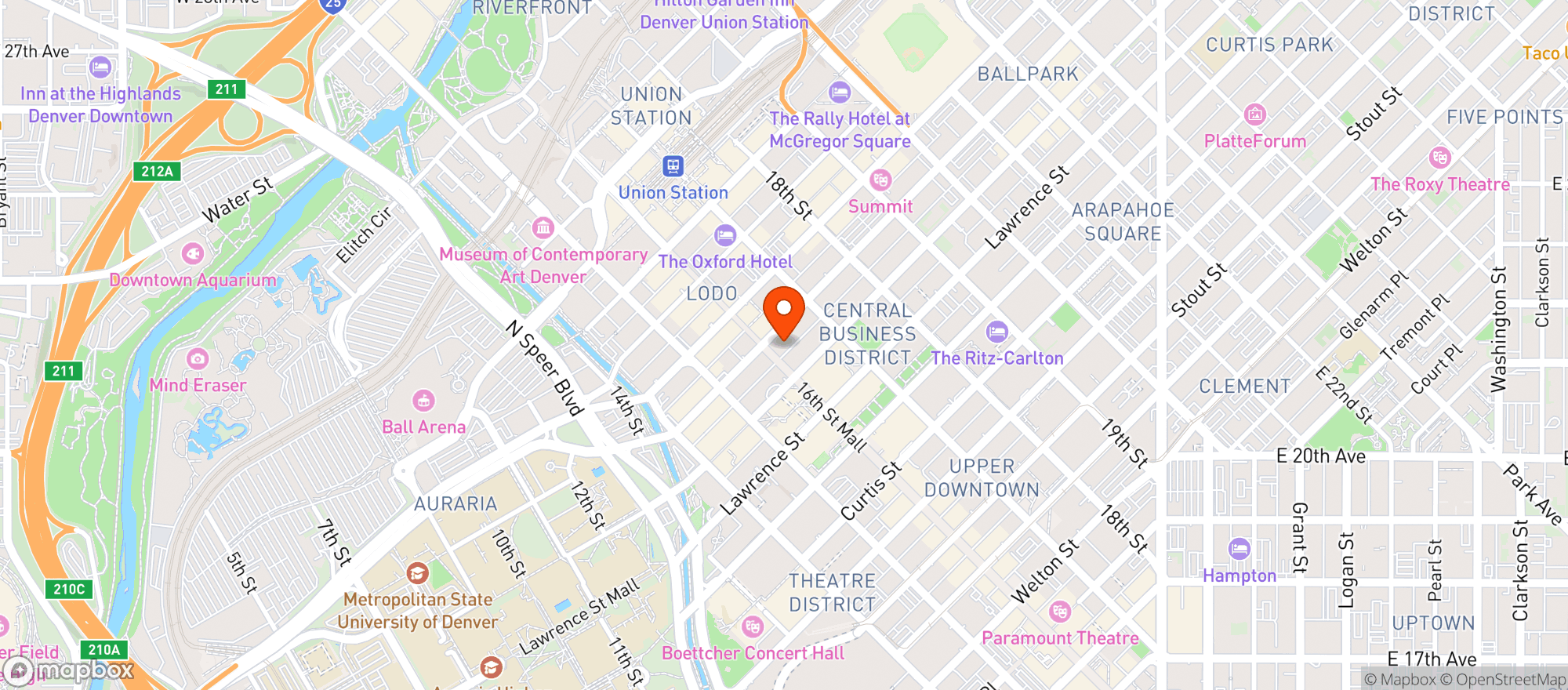 Map showing Thompson Denver