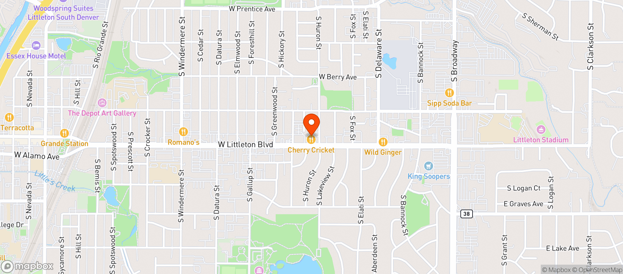 Map showing Cherry Cricket