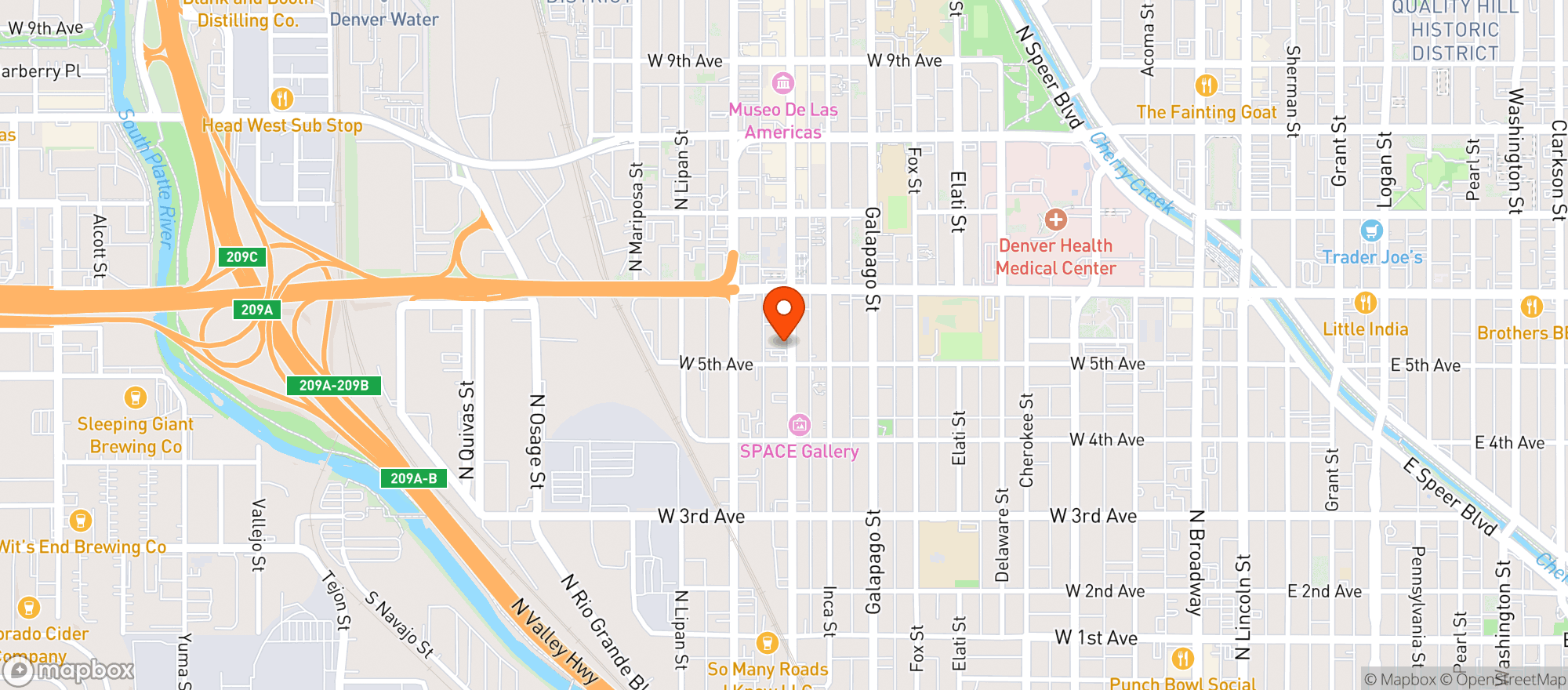 Map showing Town Hall Collaborative