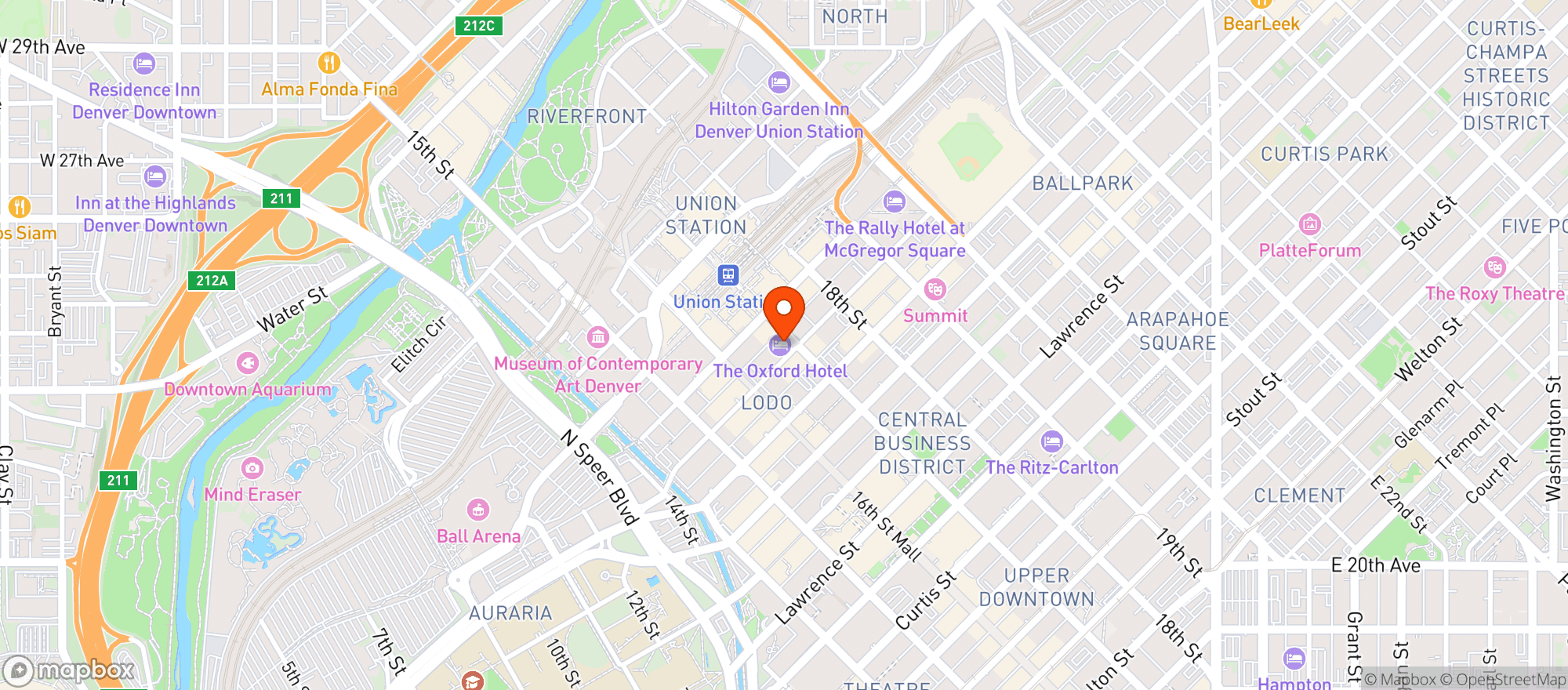 Map showing Oxford Hotel The