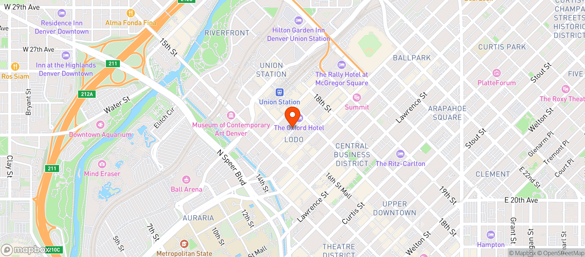 Map showing Lodo Wellness Center