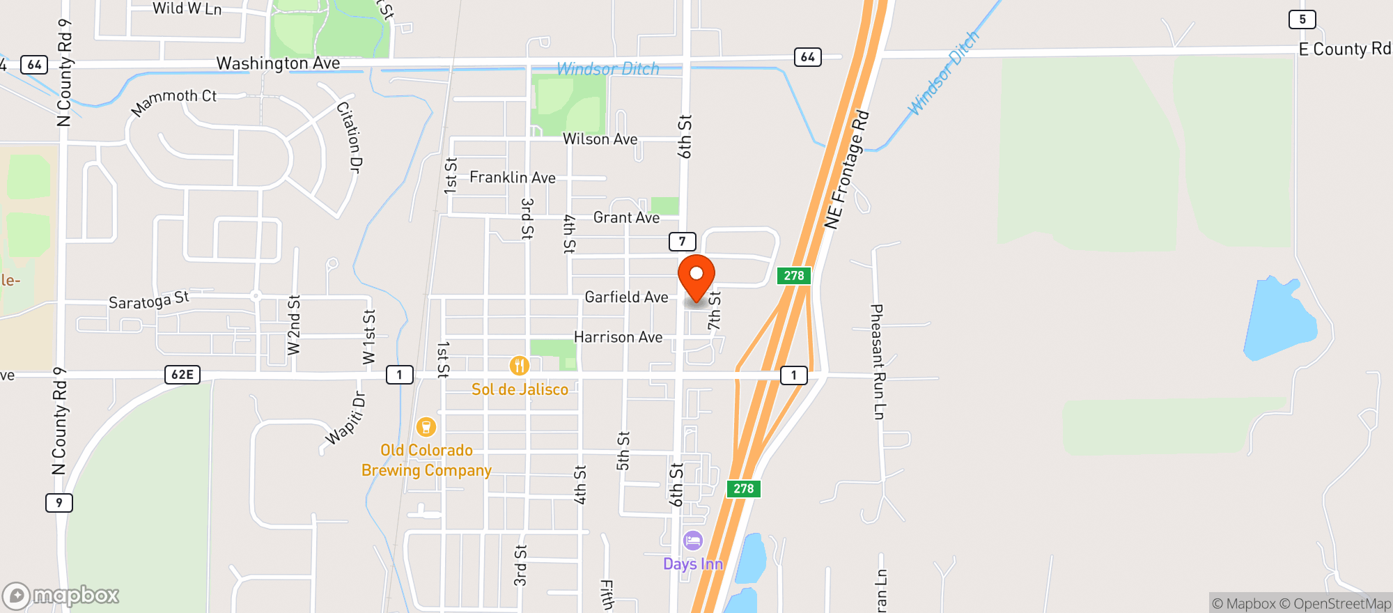 Map showing CANTINA LIQUORS