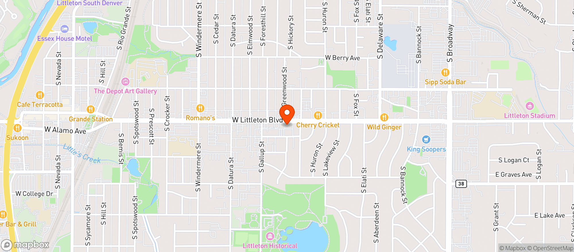 Map showing Silver Stem Littleton