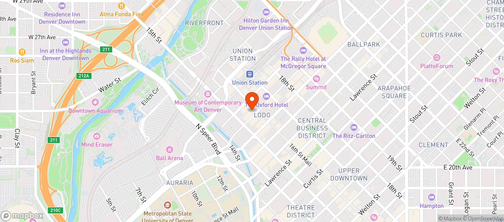 Map showing Wines Off Wynkoop