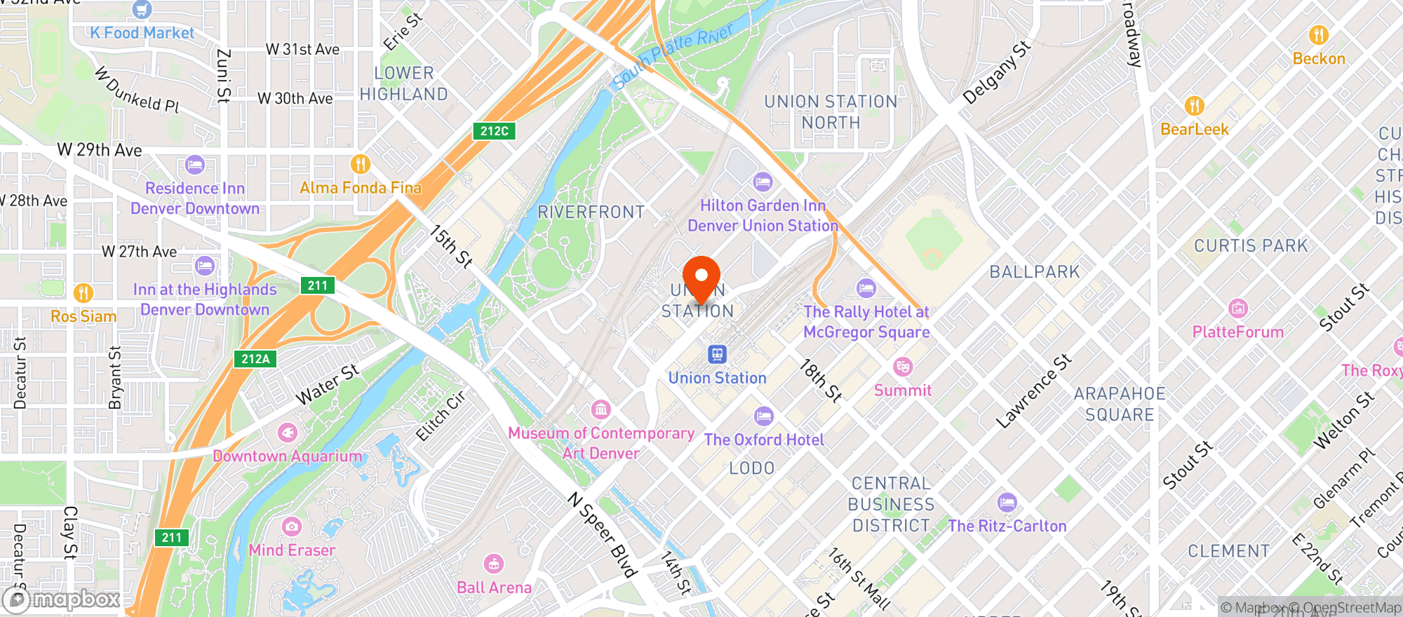 Map showing Whole Foods - Union Station