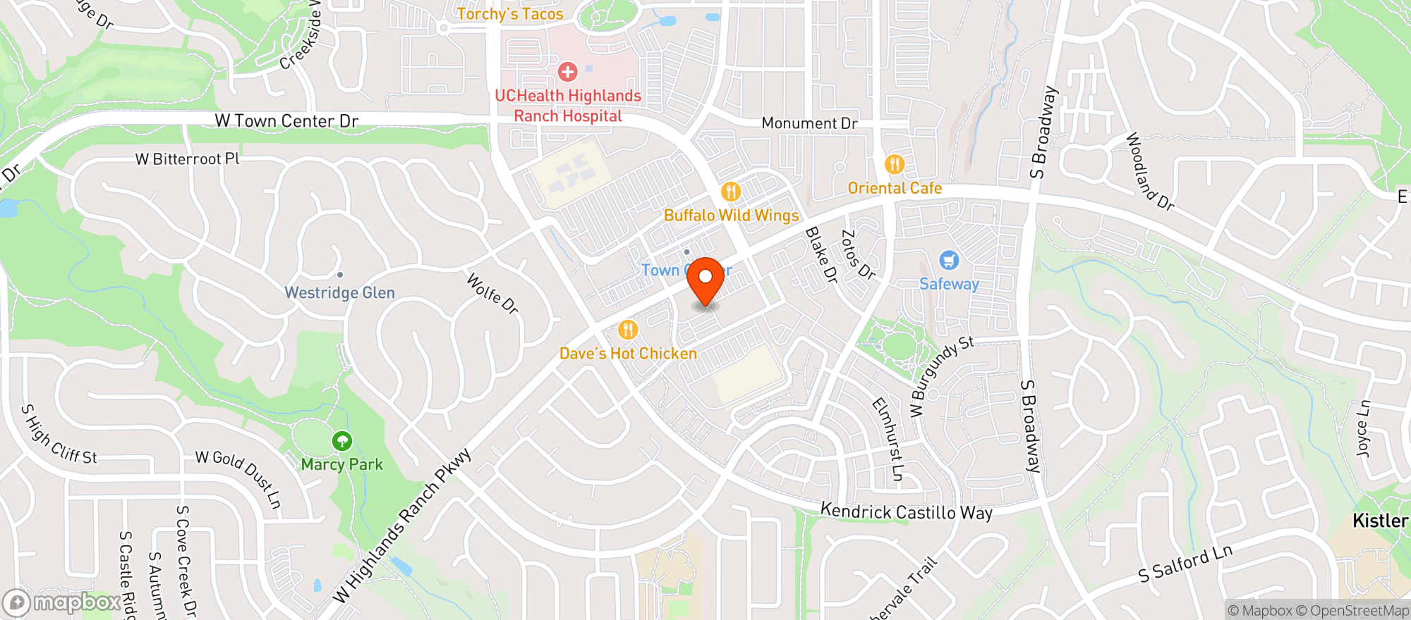 Map showing Natural Grocers by Vitamin Cottage - Natural Grocers by VC_Highlands Ranch (HR) - 00530012