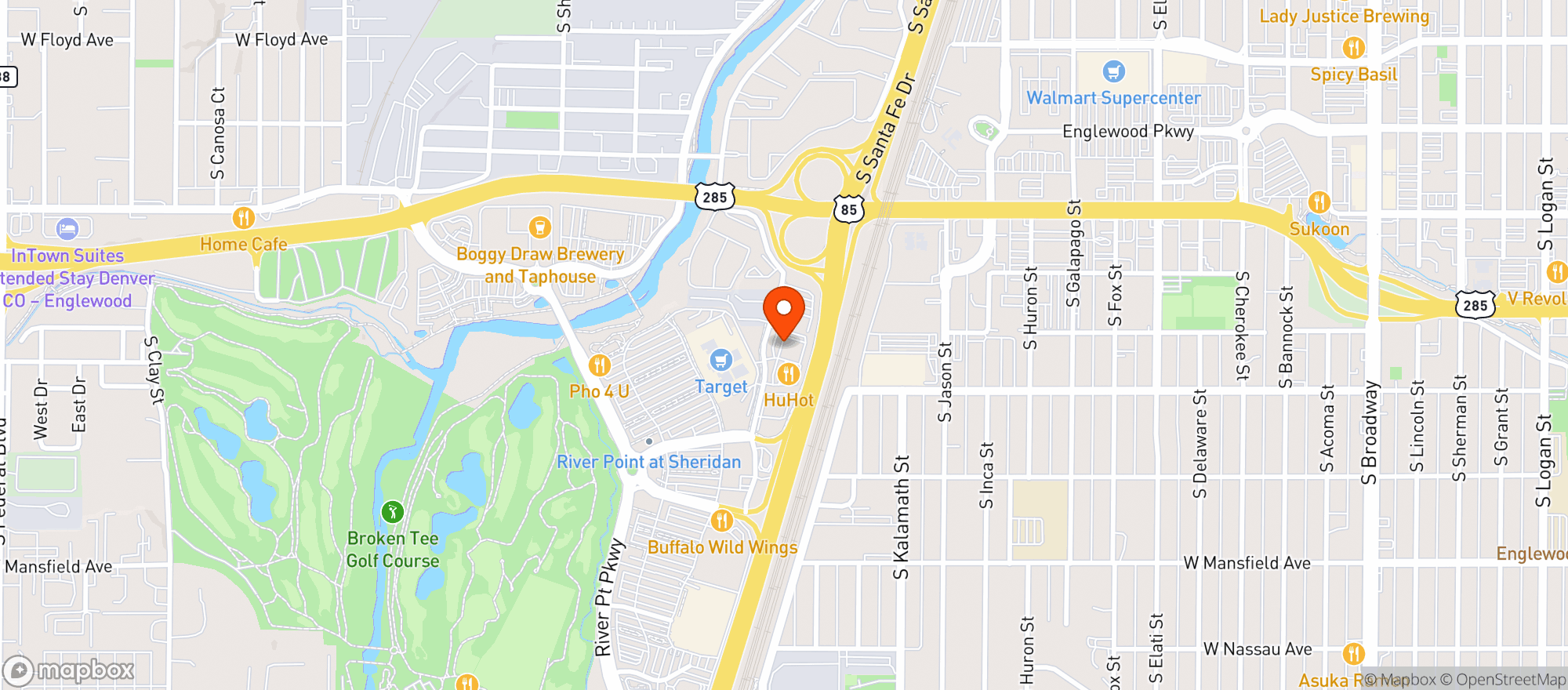 Map showing Texas Roadhouse